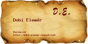 Dobi Elemér névjegykártya